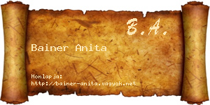 Bainer Anita névjegykártya